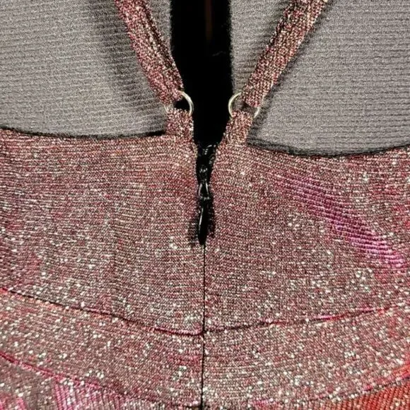 Sequin Hearts Pink Shimmery Fit&Flare Dress Sz 13 - Picture 6 of 14
